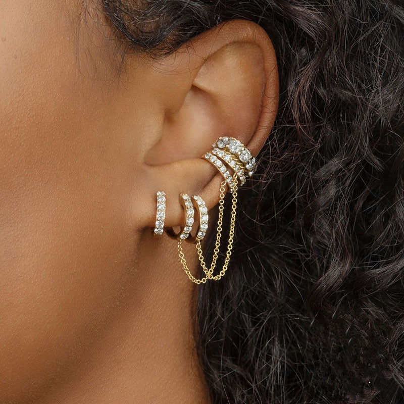 11 mm Sterling Silver 925 Ezra Cuff Earring