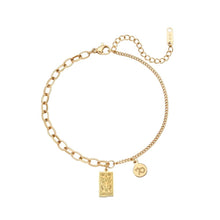Golden Zodiac Card Chain Bracelet
