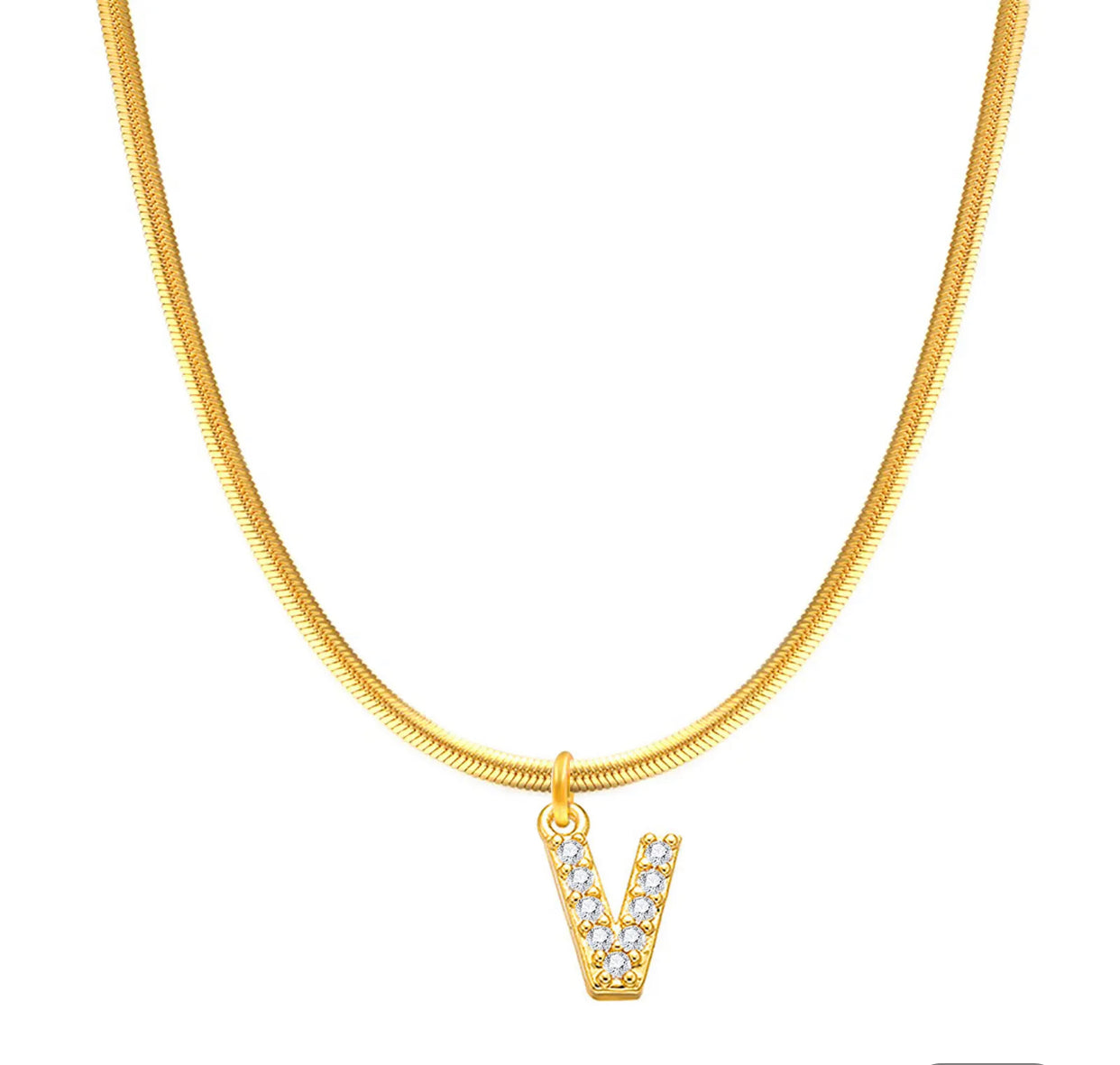 Herringbone Initial Necklace