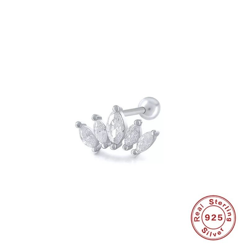 10 mm Flora Sterling Silver 925 Stud Earrings