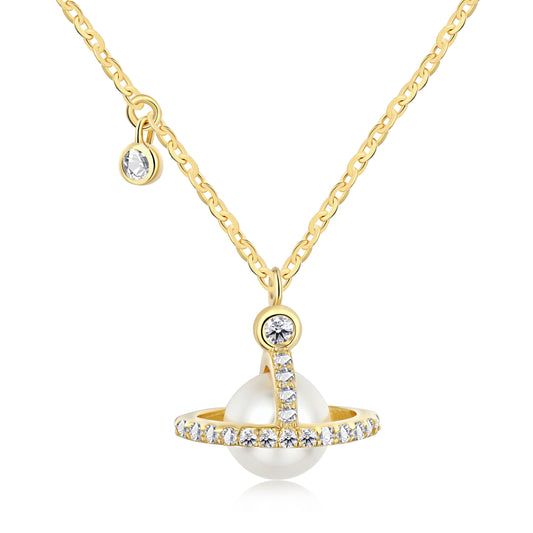 Saturn Pearl Necklace