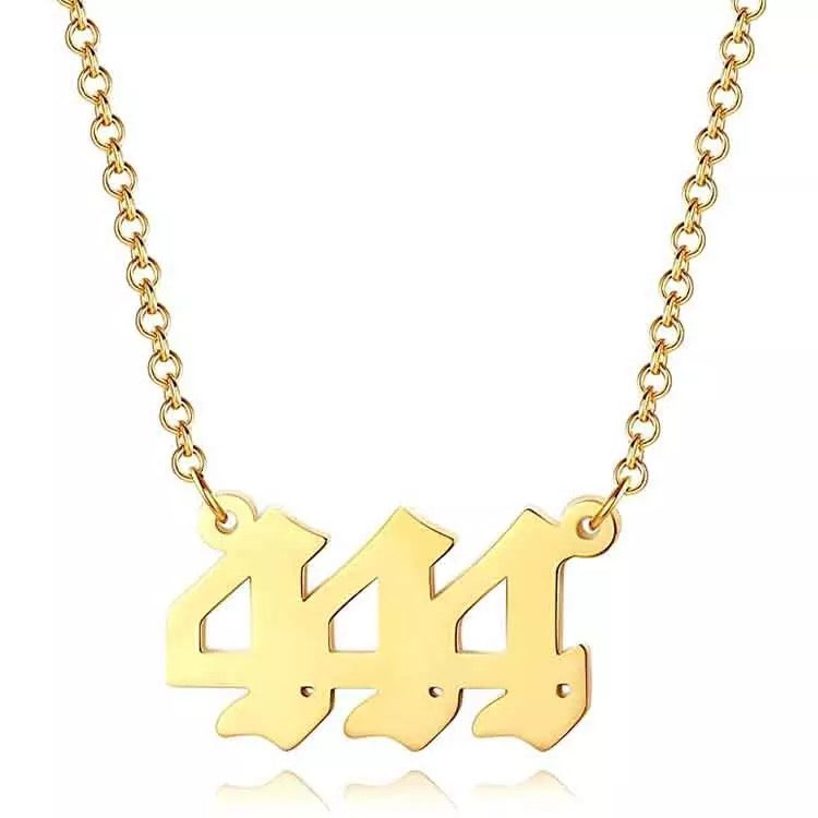 18k Gold Plating Angel Number Stainless Steel Chain Necklace