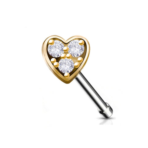 Golden Heart Nose Stud