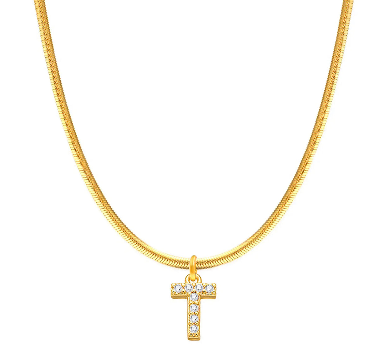 Herringbone Initial Necklace