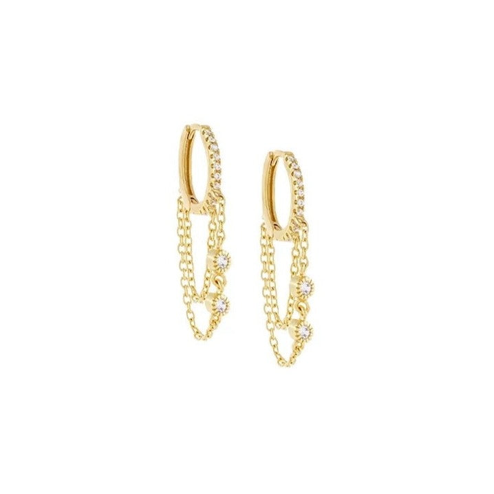 30 mm Stainless Steel Golden Alexis Women Hoop Earrings from Glazd Jewels Gold