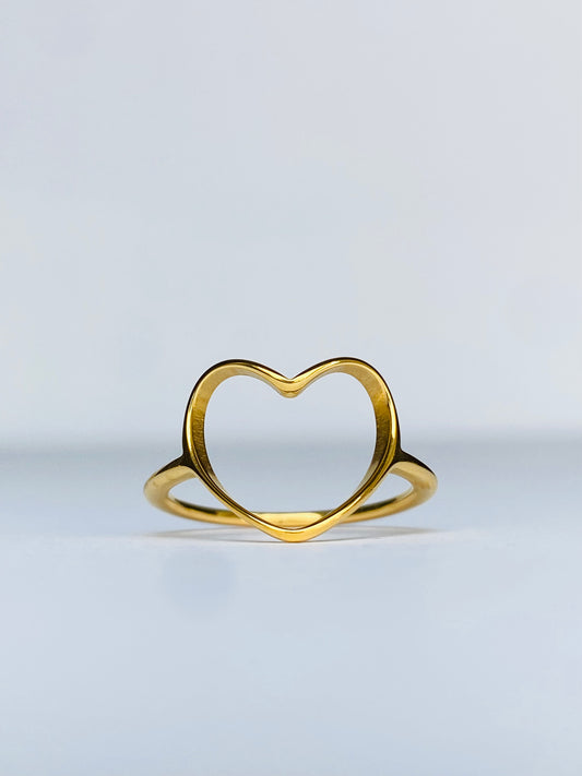 Golden Mi Amore Stainless Steel Fashion Ring