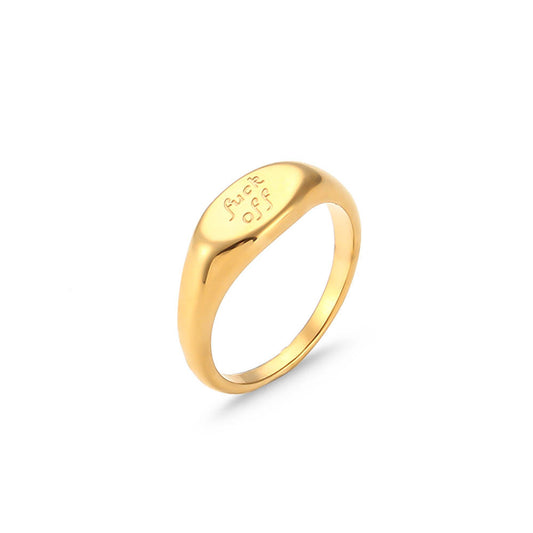 Dainty Oval Leave Me Alone Fashion Ring