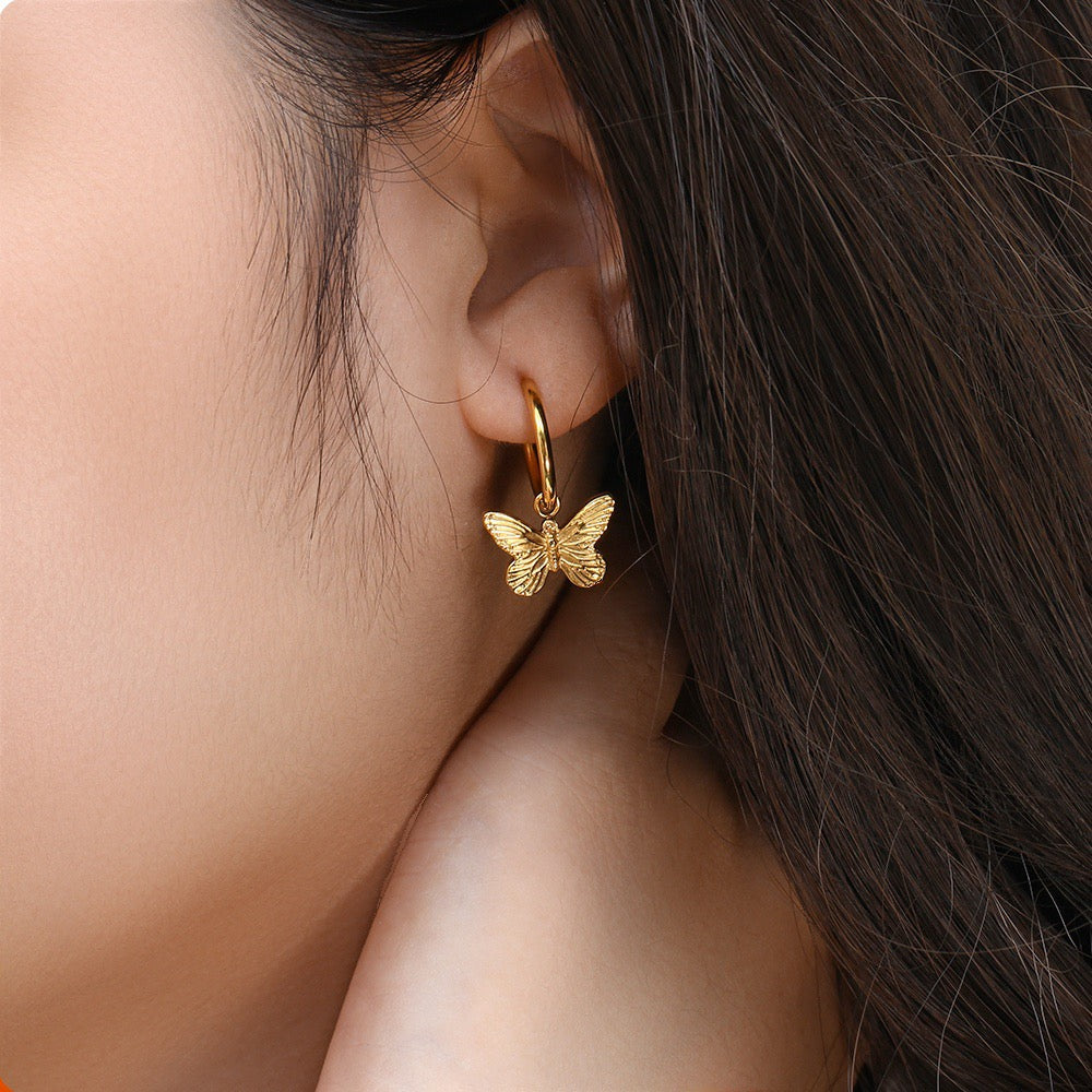 Butterfly Huggies Earrings
