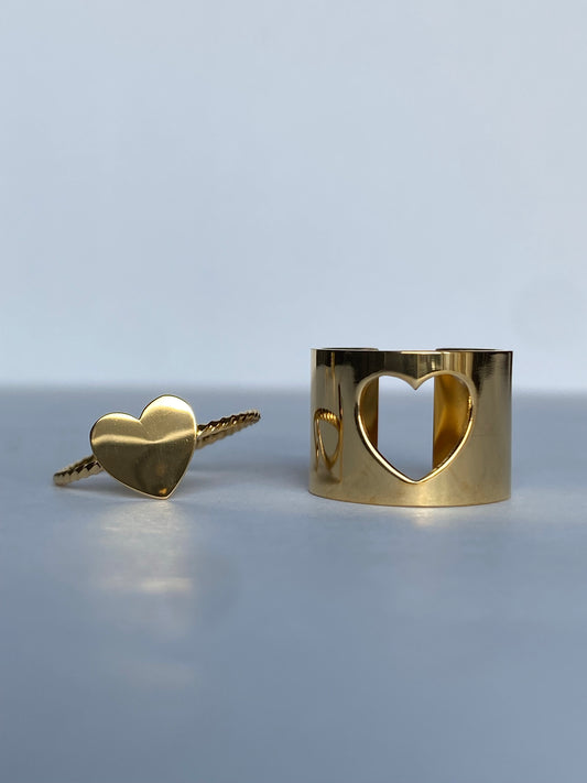 Heart of Gold Ring Set