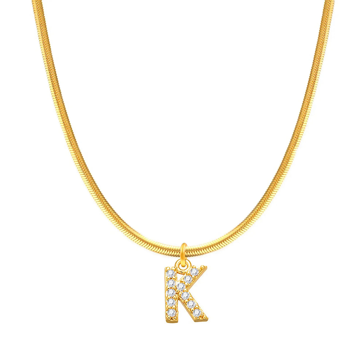 Herringbone Initial Necklace