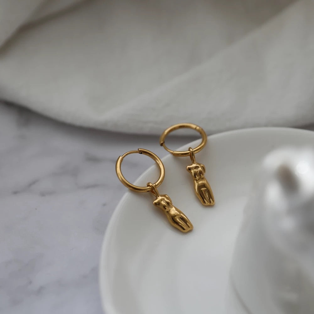 Stainless Steel Goddess Dainty Earrings