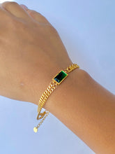 Stainless Steel Golden Eva Emerald Chain Bracelet