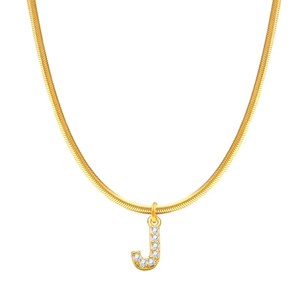 Herringbone Initial Necklace