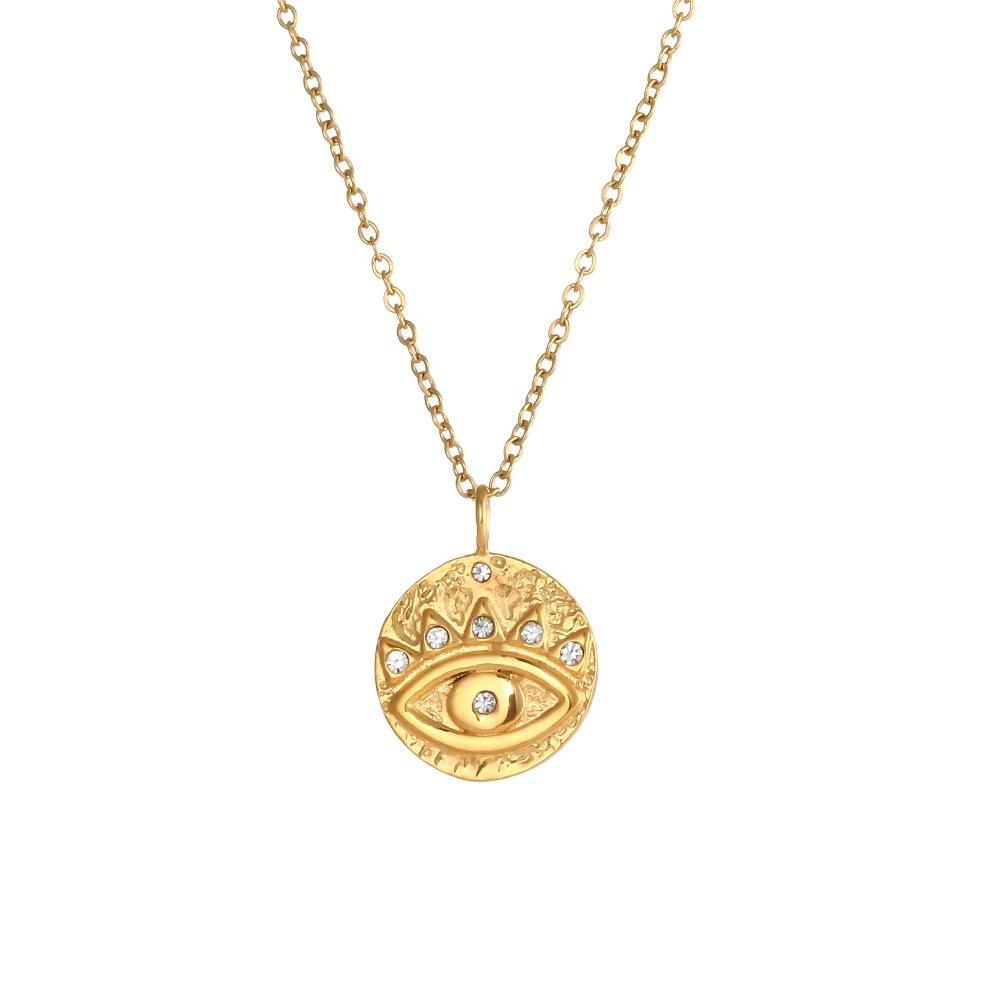 18 Inch Golden Evil Eye Chain Necklace
