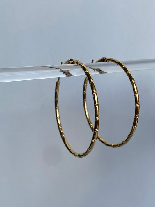 45 mm Golden Elaina Stainless Steel Hoop Earrings