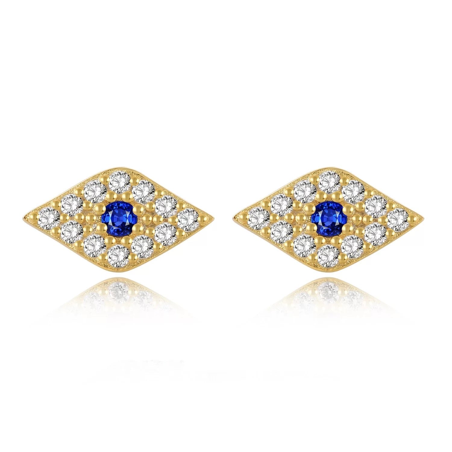 Stainless Steel Women's Evil Eye Stud Earrings