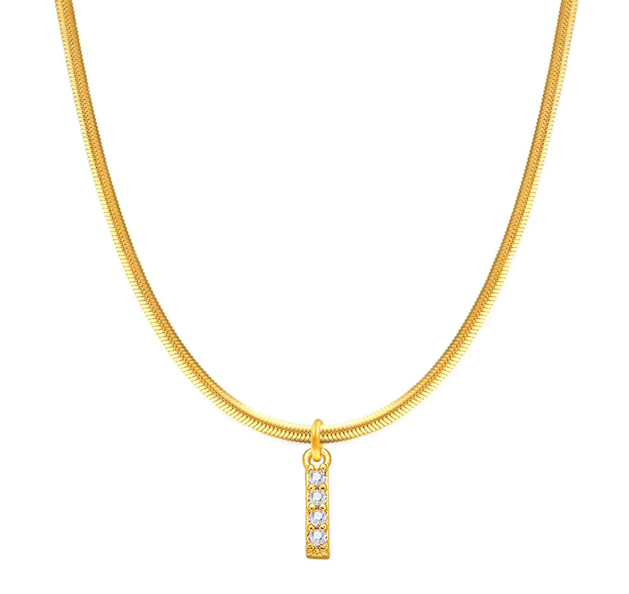 Herringbone Initial Necklace