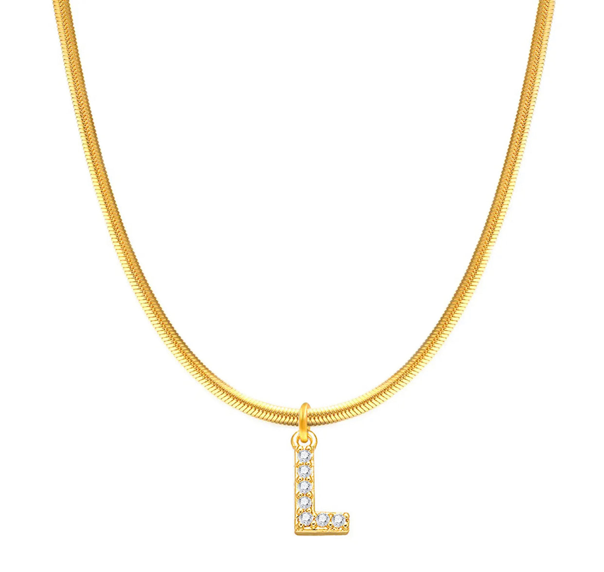 Herringbone Initial Necklace