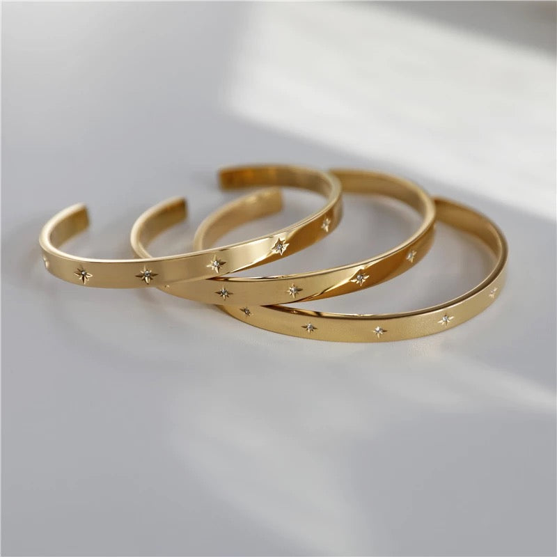 Gold tone 60 mm Stainless Steel Classic Erica Bangle