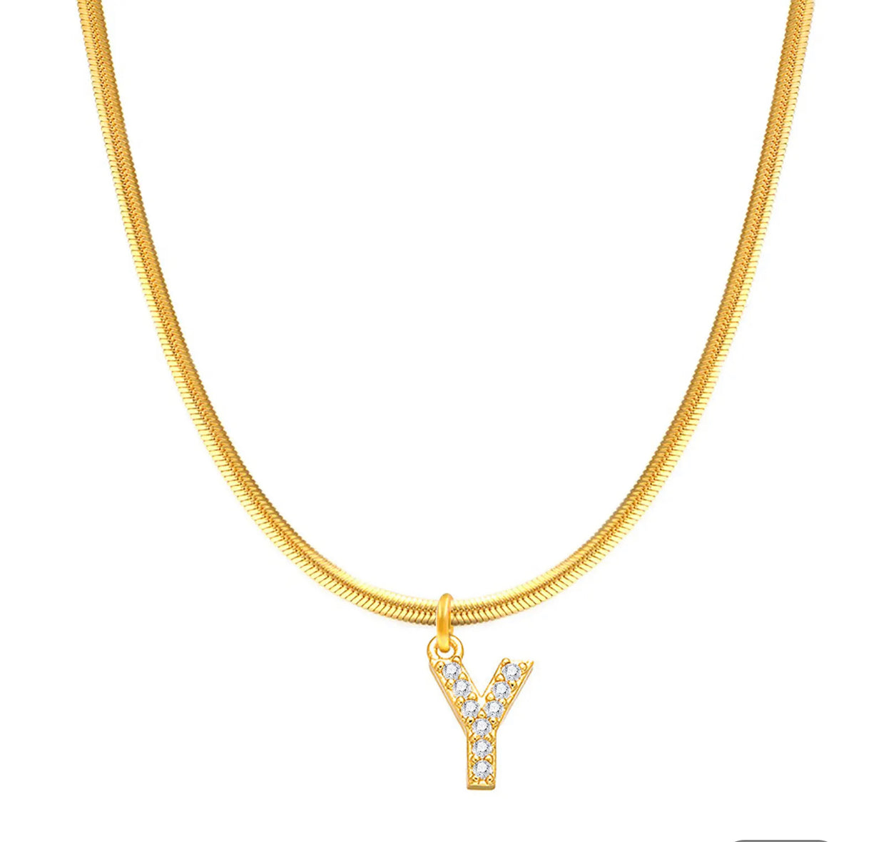 Herringbone Initial Necklace