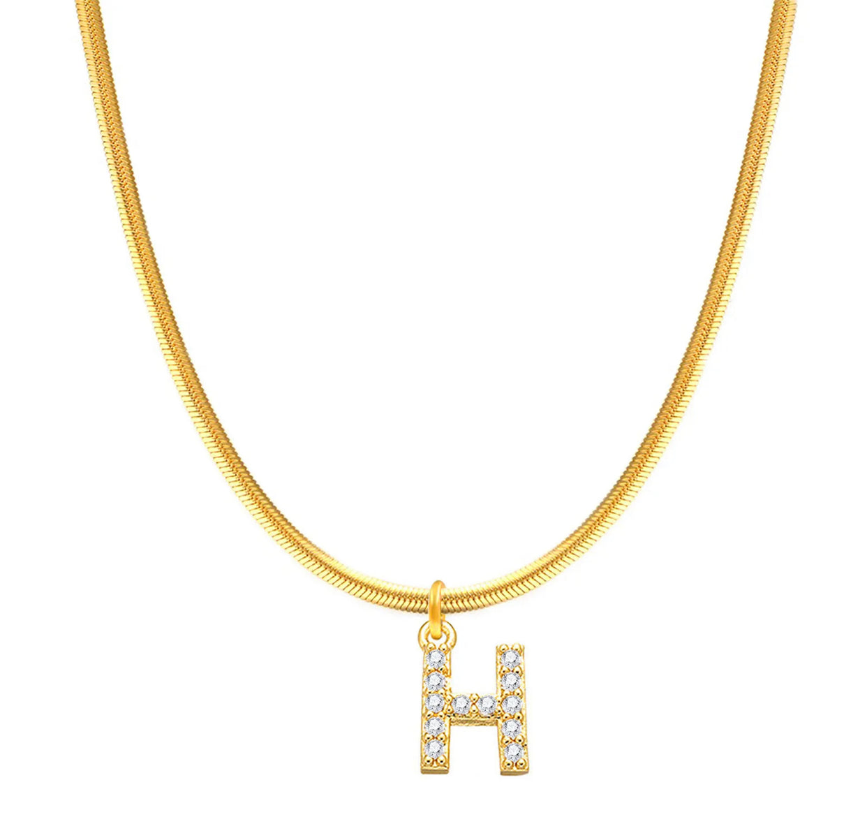 Herringbone Initial Necklace