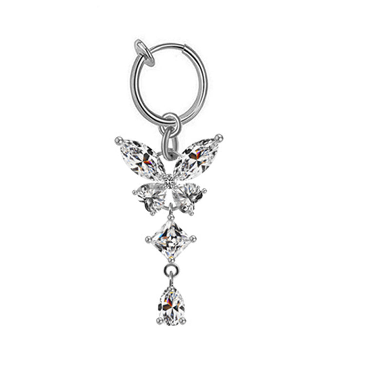 Icy Butterfly Faux Belly Ring