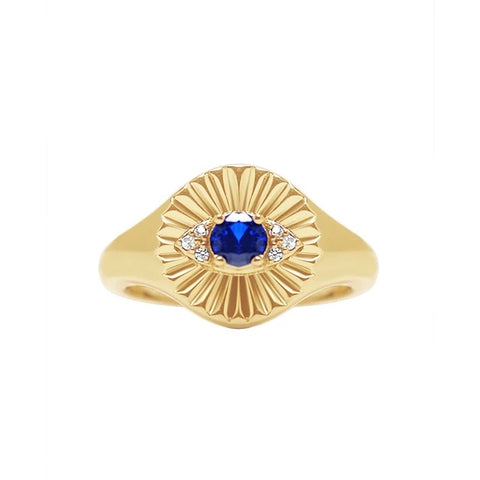 Signet Evil Eye Ring