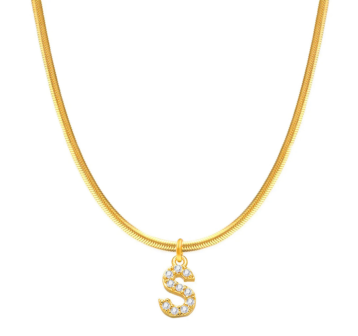 Herringbone Initial Necklace