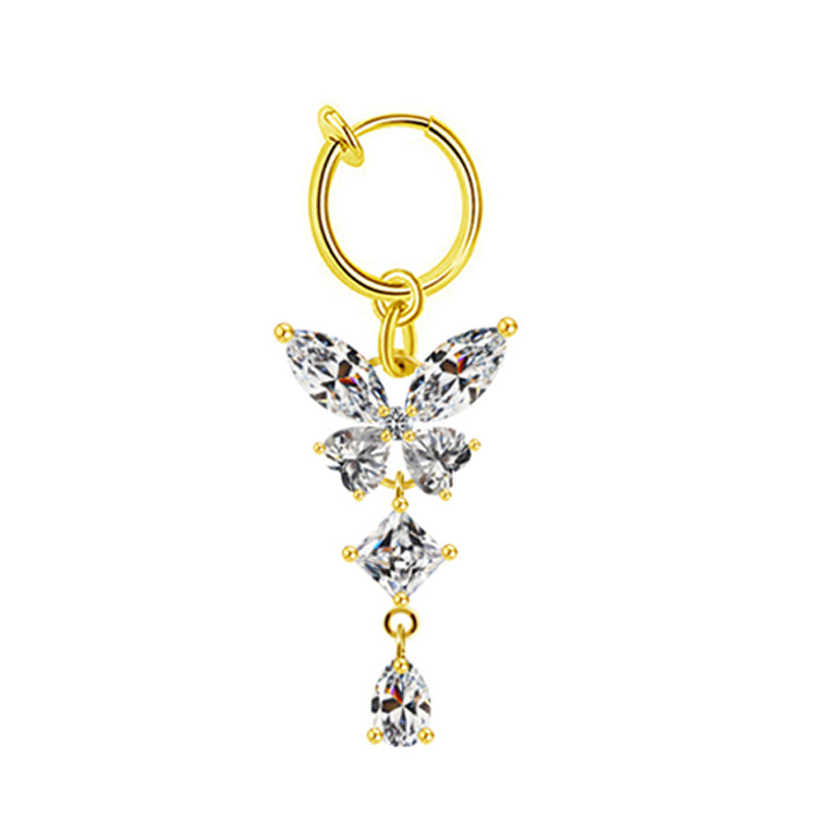 Icy Butterfly Faux Belly Ring