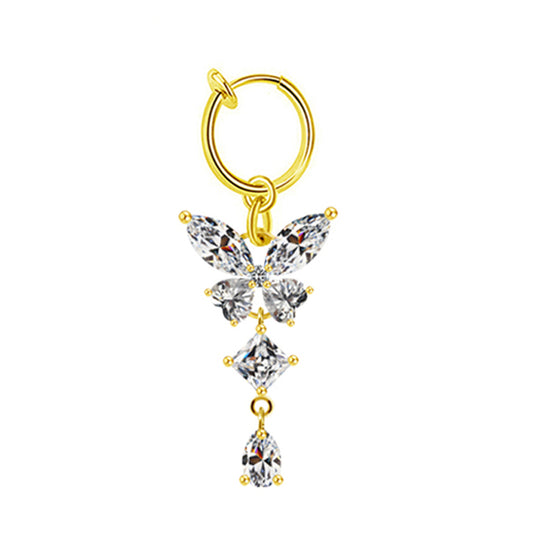 Icy Butterfly Faux Belly Ring