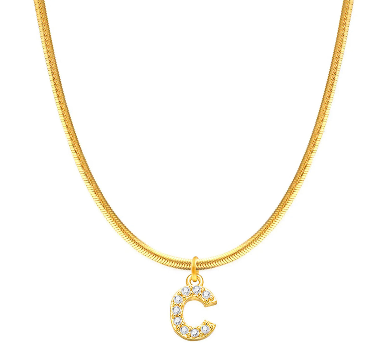 Herringbone Initial Necklace